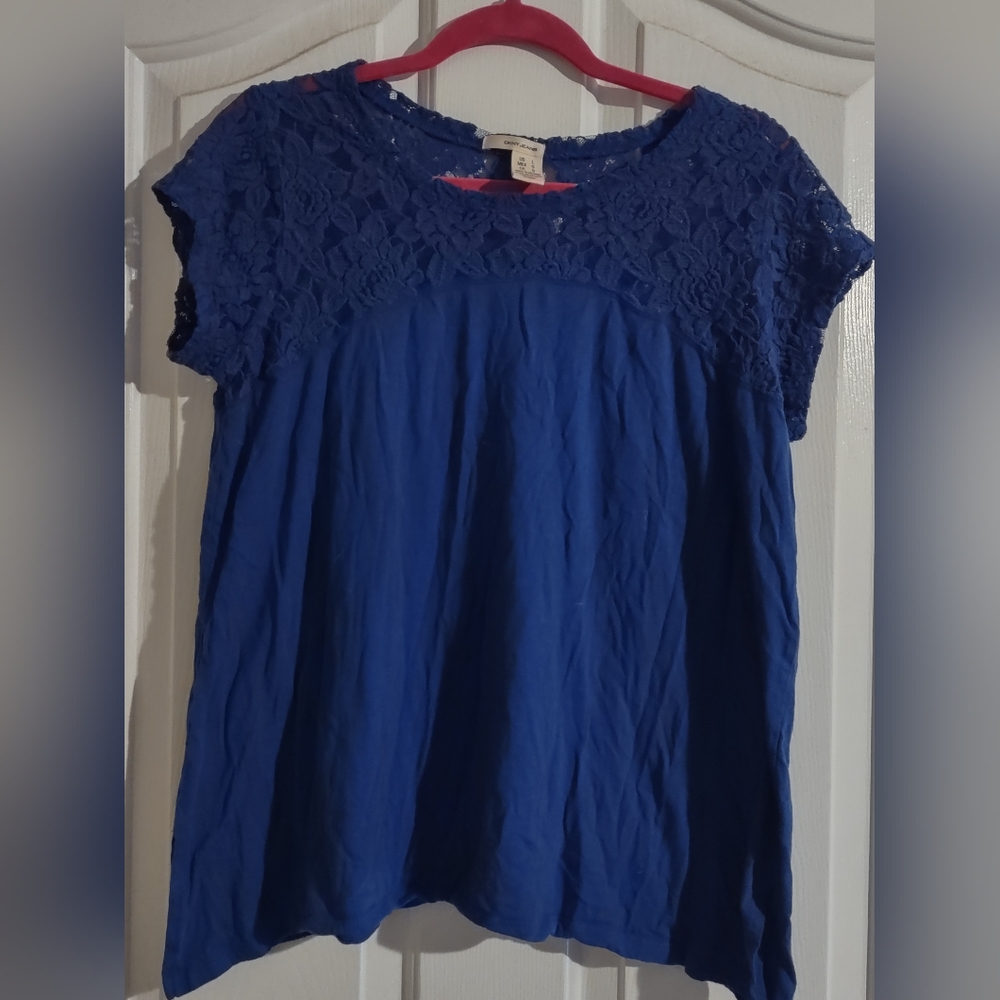 DKNY Jeans Royal Blue Blouse Size Large